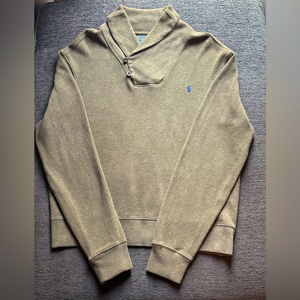 Polo Ralph Lauren/ Green Shawl Collar Cardigan for Men